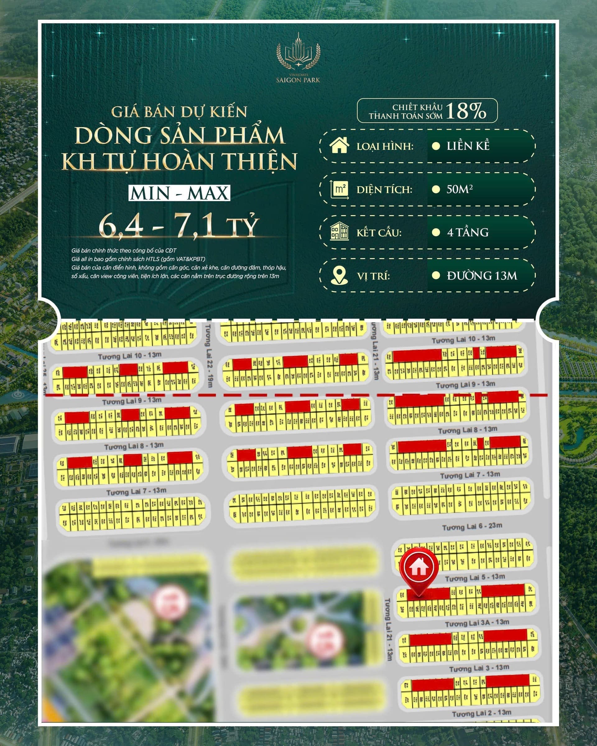Giá bán nhà thô Vinhomes Saigon Park Hóc Môn