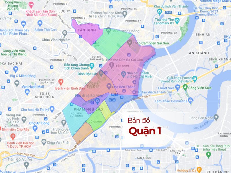 Quận 1 - Bản đồ, Vị trí & Tiện ích Sống