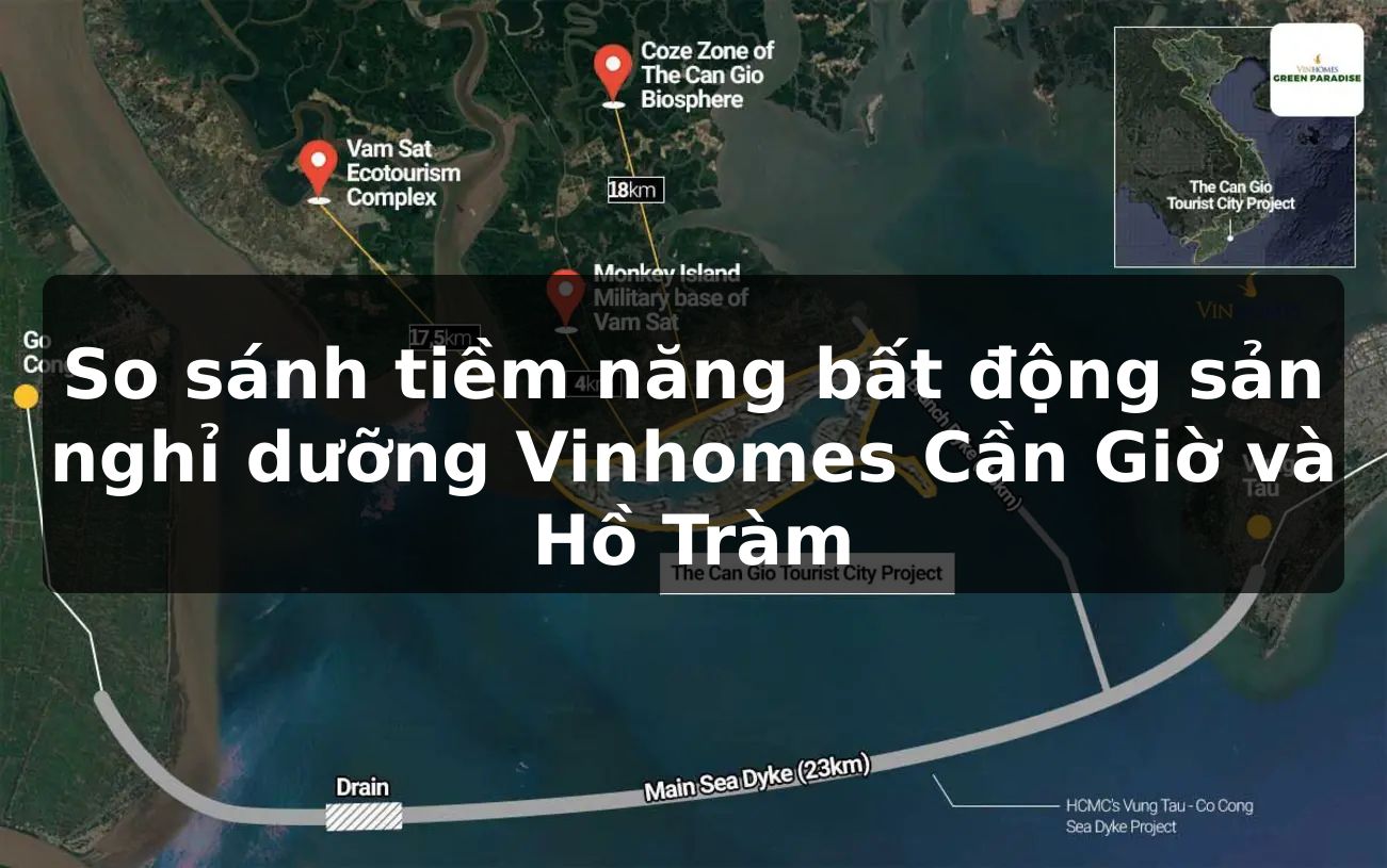 So sánh tiềm năng bất động sản nghỉ dưỡng Vinhomes Cần Giờ và Hồ Tràm